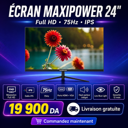 ECRAN MAXIPOXER 24POUCE FULL HD  IPS 75HZ BAF INTEGRE