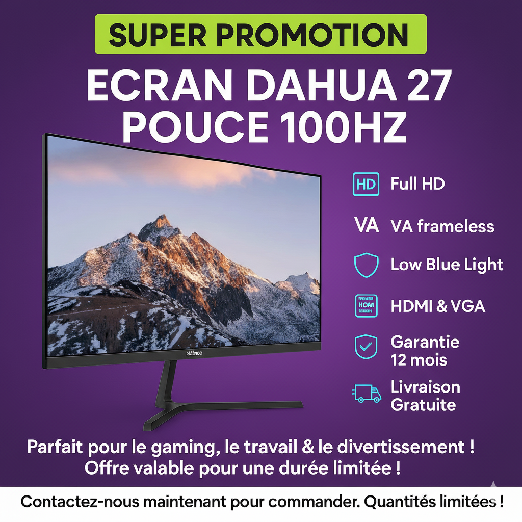 ECRAN DAHUA LM27 27POUCE 100HZ FULL HD